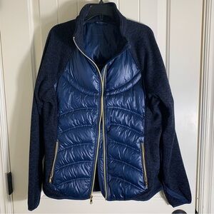 London Fog Midnight Blue Puffer/Sweater Jacket Size Medium